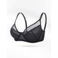 thumbnail image 4 of YANDW Minimizer Sheer Mesh Bras for Women Underwire Plunge Lifting Plus Size Bra, Black 40E, 4 of 7