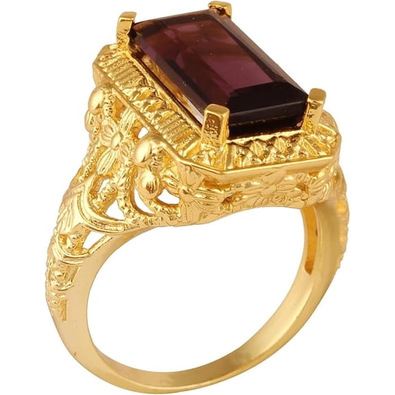 VISHUDDHA Women's Brass Anti Tarnish Statement Ring Fashion Jewelry for Special Occasion,6