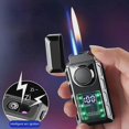 thumbnail image 4 of Double Fire Windproof Lighter Digital Display Intelligent Induction Direct Flames Lighter for Men Male, 4 of 5