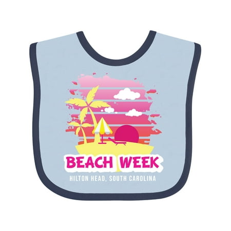 

Inktastic Beach Week Hilton Head South Carolina with Palm Trees Gift Baby Girl Bib