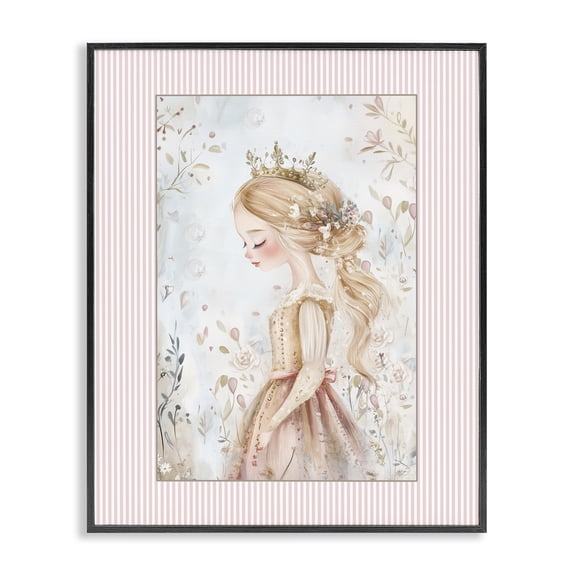 Stupell Industries Enchanted Dreams Princess Black Framed Giclee Art, design by Christine Simpson Art