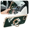 thumbnail image 5 of Case for iPhone 16e Case with Ring Stand [360° Rotatable Ring Holder Magnetic Kickstand][Support Car Mount] Plating Rose Gold Edge Soft Flexible TPU Luxury Phone Case Cover, Darkgreen, 5 of 6