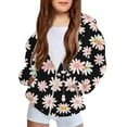 thumbnail image 2 of SELONE Little Boys Hooded Jackets with Pockets Hooded Lightweight Zipper Floral Long Sleeve Fall Winter Outfit Black 4 Years, 2 of 5