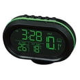 thumbnail image 2 of Abbracc Voltmeter Thermometer Car Alarm Clock LCD Screen Green Orange, 2 of 9