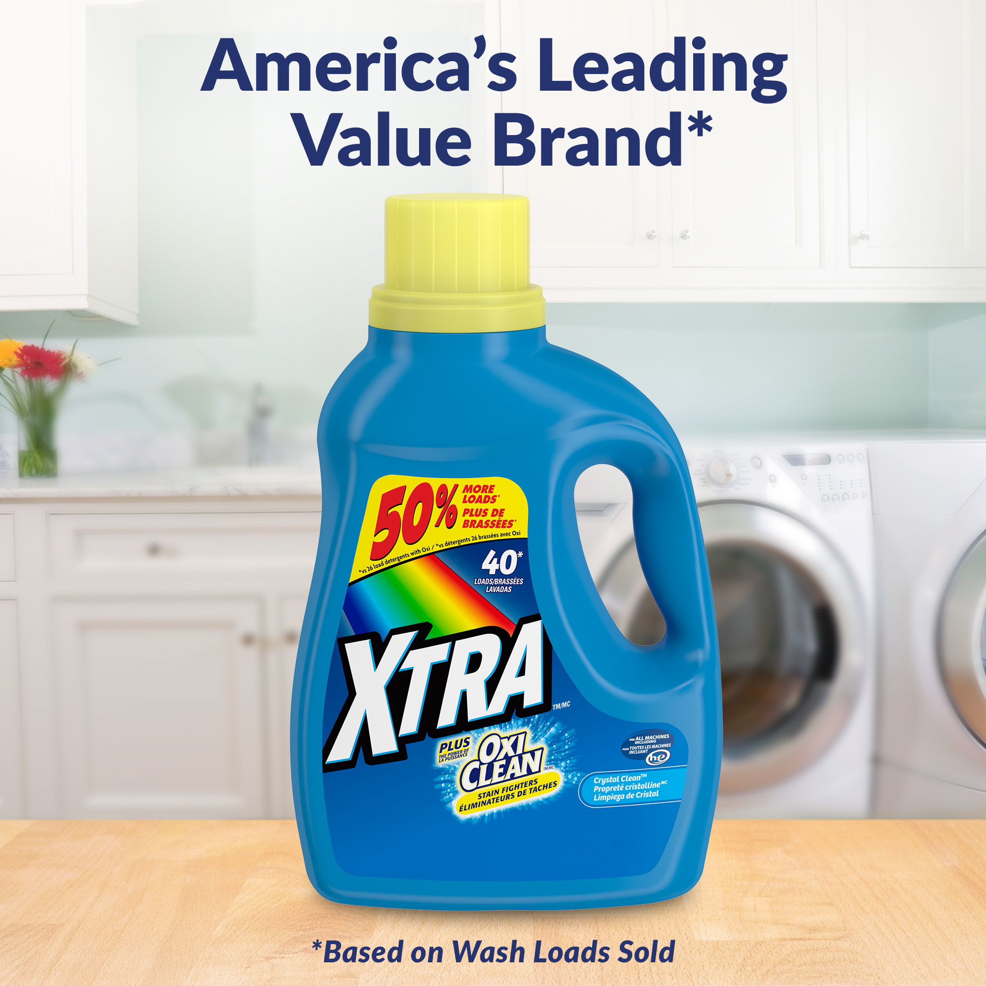 Xtra Plus OxiClean Liquid Laundry Detergent, Crystal Clean, 75oz - image 4 of 9