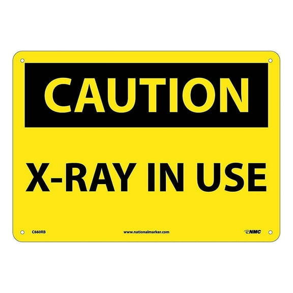 National Marker Caution Signs; X-Ray In Use 10X14 Rigid Plastic C660RB