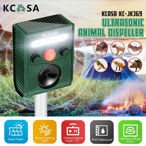 KCASA Solar Ultrasonic Animal Repeller Yard Garden Waterproof Motion