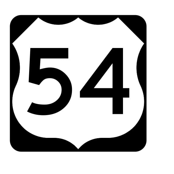 US Route 54 Metal Sign Highway Sign Road Sign Size: 8 inch x 8 inch