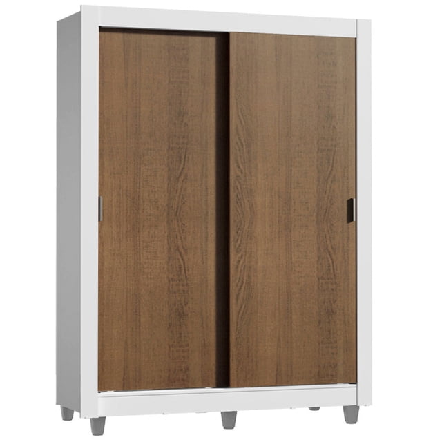 Ropero Closet Madesa Denver 2 Puertas Corredizas con Pies Blanco/Marrón