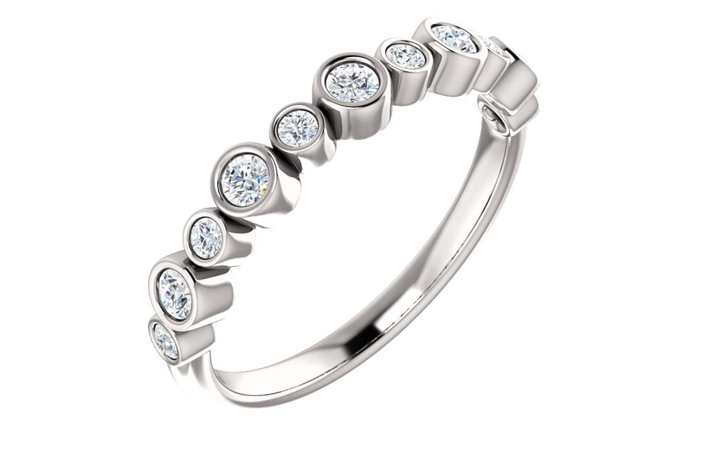 Platinum 1 3 Ct Diamond Bezel Set Right Hand Ring by