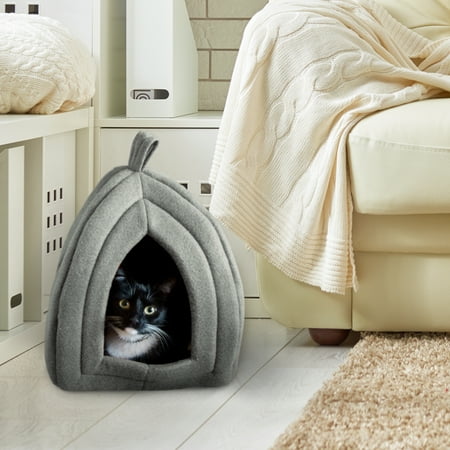 Igloo Dog House Pad - Cat Pet Bed, Igloo- Soft Indoor Enclosed Covered Tent/House for Cats, Kittens, and Small Pets with Removable Cushion Pad by PETMAKER