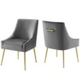 thumbnail image 6 of Modway Discern Upholstered Performance Velvet Dining Chair Set of 2 in Gray, 6 of 6