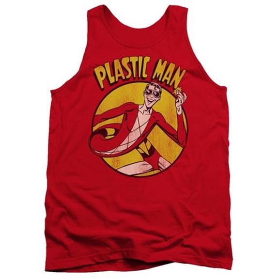 Trevco Dc-Plastic Man - Adult Tank Top - Red- Extra Large