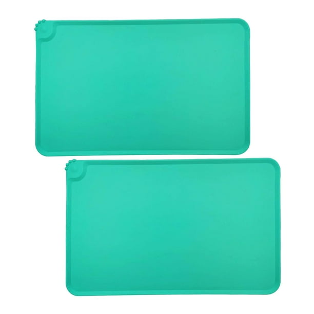 Tapete para comida de perros, tapete para cuencos, tapete para comida de mascotas para gatos, protege el suelo. verde fino
