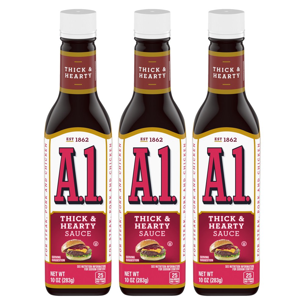 A.1. Thick & Hearty Steak Sauce, 10 oz Bottle (3Pack)