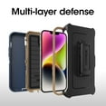 thumbnail image 3 of OtterBox Defender Series Screenless Edition Case for iPhone 14 Plus Only - Holster Clip Included - Microbial Defense Protection - Non-Retail Packaging - Blue, 3 of 5