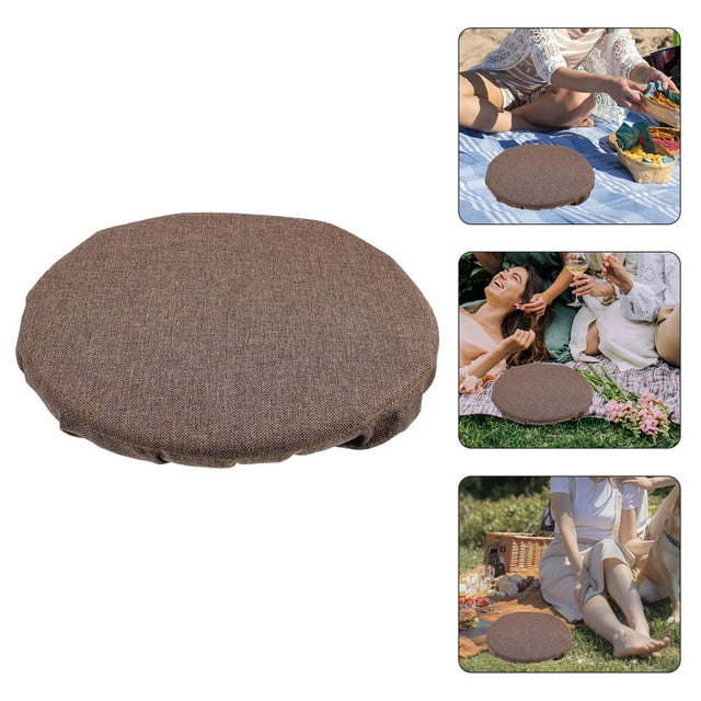 OULII Portable Camping Stool Cushion Coffee Color for Travel Lightweight and Wear Resistance 1Set