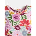 thumbnail image 2 of Wonder Nation Baby and Toddler Girls Printed Short Sleeve Dress, Sizes 0M-5T, 2 of 3