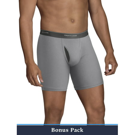Fruit of the Loom Men's 5+5 Bonus Pack CoolZone Fly Dual Defense Black and Gray Boxer