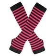 thumbnail image 2 of Dndkilg Snow Gloves for Women Warm Striped for Teen Girls Arm Warmer Long Fingerless Cold Weather Mitten Adult Half Finger Glove Hot Pink, 2 of 2