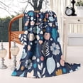 thumbnail image 3 of Pioneer Flower Floral Print Pattern Blanket,Comfortable Soft Lamb Wool Throw Blanket,All Season,Warm Lightweight Blankets for Sofa Bed Couch Living Room Chair,50"x60", 3 of 4