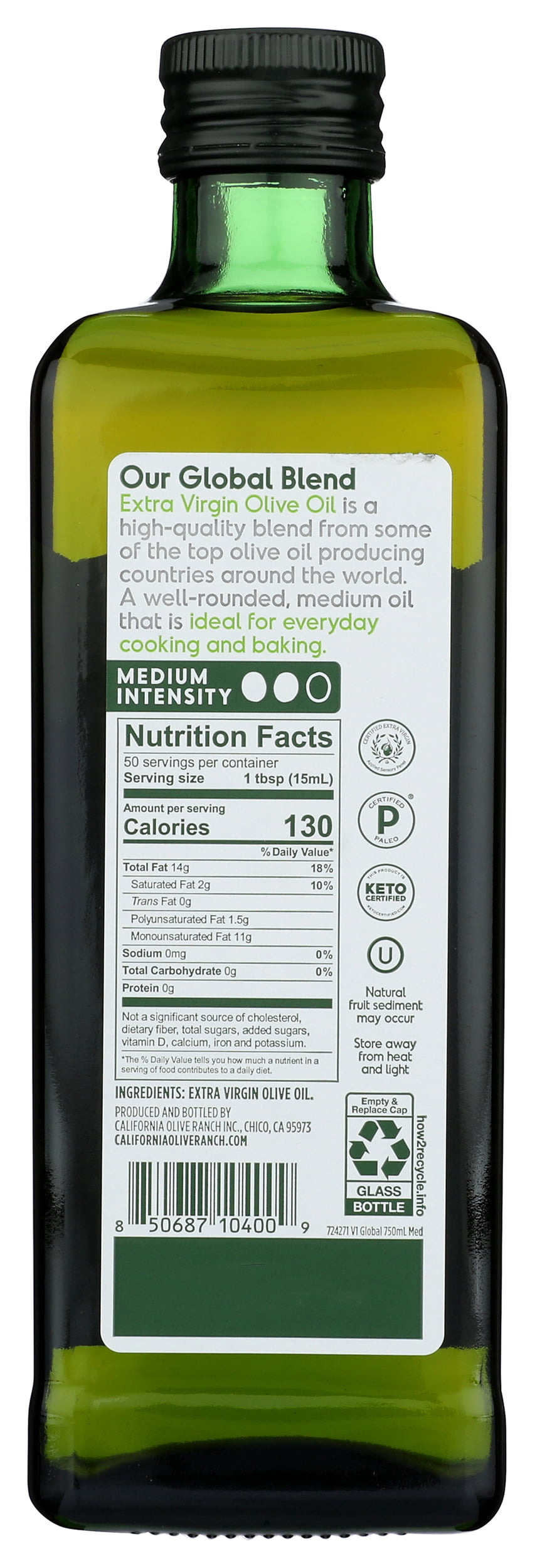 Pack of 6, California Olive Ranch Global Blend Extra Virgin Olive Oil, 25.4 fl oz