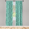 thumbnail image 4 of Ambesonne Abstract Window Curtains, Continuous X Shapes Art, Each 28" W x 95" L, Seafoam and Pale Fuchsia, 4 of 4