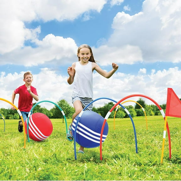 The Lakeside Collection Kick Croquet 11 Piece Outdoor Giant Game Set