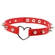 thumbnail image 3 of Collar de cuero con remaches de uñas para niña, collar con forma de corazón de melocotón, collar con correa para el cuello para mujer, collar de clavícula, 3 of 5