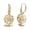 Gold, variant on 14K Yellow Gold Plated Caged with Crystals Rose Lever Back Earrings