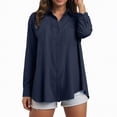 thumbnail image 2 of Godom Shirts for Women Oversized Long Sleeve Button Down Shirts Blouses Tops with Pocket, 2 of 7