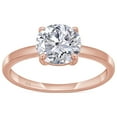 thumbnail image 2 of 1 Carat Round Lab Created Moissanite Diamond Solitaire Engagement Ring For Women In 14K Rose Gold Over Sterling Silver (VVS1 Clarity, 1.00 Cttw)-8.5, 2 of 6