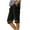 Black, variant on Linen Long Shorts for Women Summer Fashion Hollow-out Lace Knee Length Wide Leg Casual Pants with Pockets (L, Khaki)