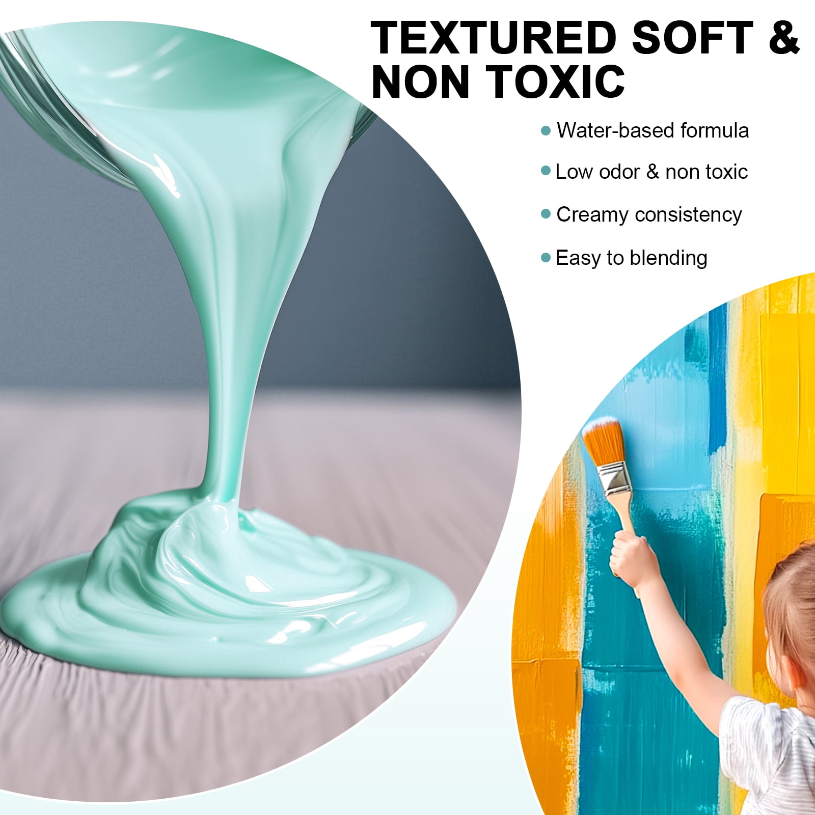 Nicpro 14 Colors Chalk Paint for Furniture, Ultra Matte Finish Acrylic Craft Paint Set (8.45 oz, 250ml) Chalk Furniture Paints with Liquid Wax, Color Wheel for Crafts, Home Decor, Beginner and Artist