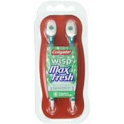 Colgate MaxFresh Wisp Disposable Mini Toothbrush, Spearmint - 4 Count