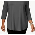 thumbnail image 3 of JM Collection Women's Scoopneck Top Gray Size 0X, 3 of 3