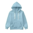 thumbnail image 5 of Kids Hoodies for Boys Girls Boys Hooded Sweatshirt Winter Warm Lined Top with Long Sleeve Comfortable Casual Outerwear for Kids 11-12 Years Sky Blue, 5 of 6