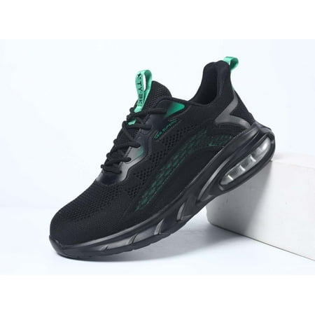

Work Shoes with Steel Toe Breathable Outdoor Sneakers Slip Resistant Footwear Lightweight Industrial Construction Shoes