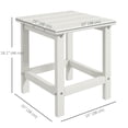 thumbnail image 2 of Side Table, Square Patio End Table, Weather Resistant 15" Outdoor HDPE Table for Porch, Balcony, White, 2 of 7