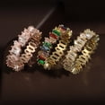 thumbnail image 5 of Fashion Inlaid Zircon Ladder Square Ring Female Simple, 5 of 6