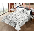 thumbnail image 4 of Ambesonne Giraffe Fitted & Flat Sheet with Shams 4 Pcs Set, Minimal Animal Themed Print, Queen, Taupe Coconut and White, 4 of 5