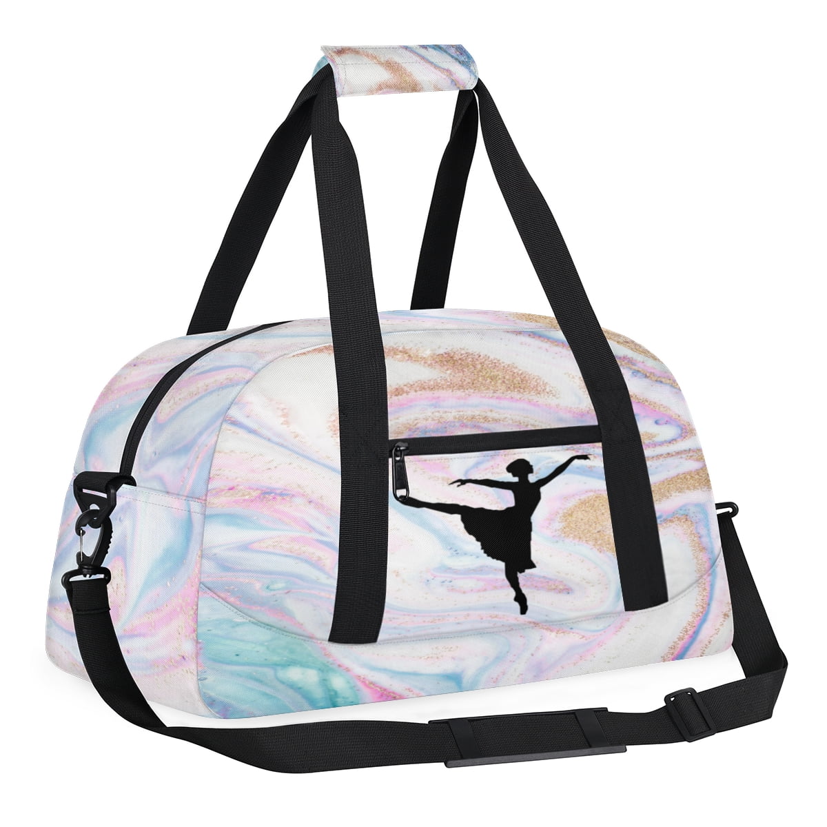 Qzjjjmy Dance Gymnastics Bag for Girls Kids Sports Duffle Bag Ballet Bag Travel Bag