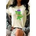 thumbnail image 2 of Mardi Gras Saxophone Alligator Graphic Graphic Tee T-Shirt, 2 of 6
