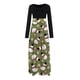 thumbnail image 5 of Vestido de manga larga para mujer Navidad cuello redondo Santa muñeco de nieve estampado cintura alta Boho Maxi vestido Casual fiesta vestido de noche Fridja nbo1975, 5 of 5