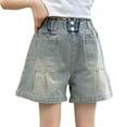 thumbnail image 2 of Denim Shorts for Girls High Waisted Wide Leg Loose Jeans Shorts with Pockets 12-15 Years Girls Shorts, 2 of 8