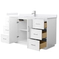 thumbnail image 2 of Elan TK 60" White Single Vanity & White Cultured Marble Top & Nickel Trim, 2 of 5