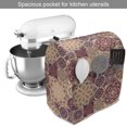 thumbnail image 2 of Moroccan Stand Mixer Cover, Grid Style Ornate Ceramic Style Tile Orient Vintage Inspirations, Kitchen Appliance Organizer Bag Cover with Pockets, 5 Quarts, Pale Orange Dark Blue, by Ambesonne, 2 of 4