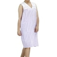 thumbnail image 2 of Ezi Women's Duster7 Sleeveless Cotton-Rich House Dress,M,Purple, 2 of 3