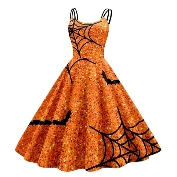 TJAZFJPA Women's Dress Women Fashion Print Sexy Dress Big Swing Casual Dress Smocked Dresses for Women Casual Summer Dresses for Women