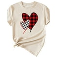 thumbnail image 2 of XCHQRTI Love Heart Shirt for Women Valentine's Day Tshirt Graphic Lovely Short Sleeve Tee, 2 of 3